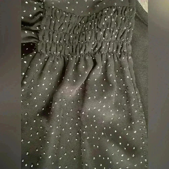 Michael Kors Women's Black Smocked Ruffled Lined Flutter Sleeve Dress (21) - Picture 5 of 10